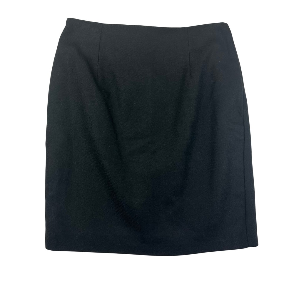 35th & 10th Black Wool Blend Mini Pencil Skirt High Waist Lined Sz 10 VTG Preppy